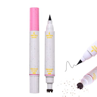 Aaiffey Faux Freckle Stamp with Eyeliner,Dual Ended Fake Freckle & Black Liquid Eyeliner 2 in 1,Long Lasting Quick Dry Fake Freckles Pen For Natural Lifelike Freckles Makeup (#1)