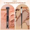 2Pcs Nose Contour Brushes for Makeup Shimmeroo Double-Ended Nose Angled Eye Shadow Contour Brushes for Makeup 2-in-1 U-Shaped Fluffy Brush Contouring Highlight Face Sculpting Defining view 4