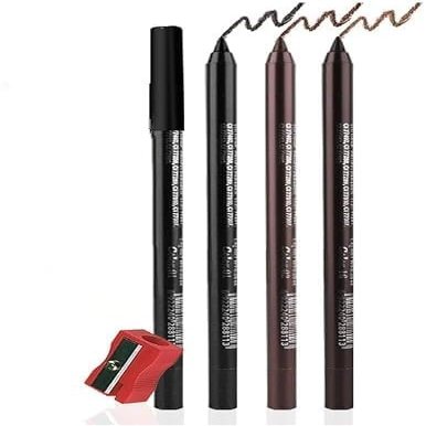 Colored Gel Glitter Eyeliner Pencils Pen Set, 3 Pcs Eyeliner Waterproof Lip Liner Eye Shadows Eyebrow Pencils Pen Eye Makeup (01#+02#+16#)