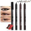 Colored Gel Glitter Eyeliner Pencils Pen Set, 3 Pcs Eyeliner Waterproof Lip Liner Eye Shadows Eyebrow Pencils Pen Eye Makeup (01#+02#+16#) view 2