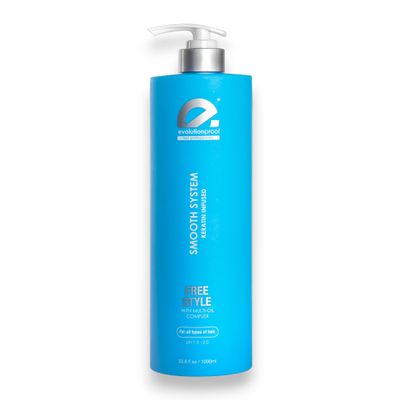 EvolutionProof Free Style Smoothing System Formaldehyde-Free Keratin Treatment with Argan, Macadamia & Coconut Oils Frizz Control, Repair & Shine 33.8 oz