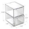 BINO | Clear Stackable Storage Drawers, Medium - 2 Pack | Clear Storage Drawers with Built-In Handles | Durable Plastic Organizer Drawer | Modular Stackable Drawer Acrylic Organizer view 2