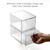BINO | Clear Stackable Storage Drawers, Medium - 2 Pack | Clear Storage Drawers with Built-In Handles | Durable Plastic Organizer Drawer | Modular Stackable Drawer Acrylic Organizer view 3