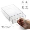 BINO | Clear Stackable Storage Drawers, Small - 3 Pack | Clear Storage Drawers with Built-In Handles | Durable Plastic Organizer Drawer | Modular Stackable Drawer Acrylic Organizer view 3