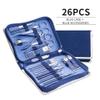 9/18/26Pcs Nail Art & Pedicure Set - Stainless Steel Manicure Kit w/Scissors, Clippers & Travel Case | Salon Tools for Home Use,26pcs Blue Set view 2