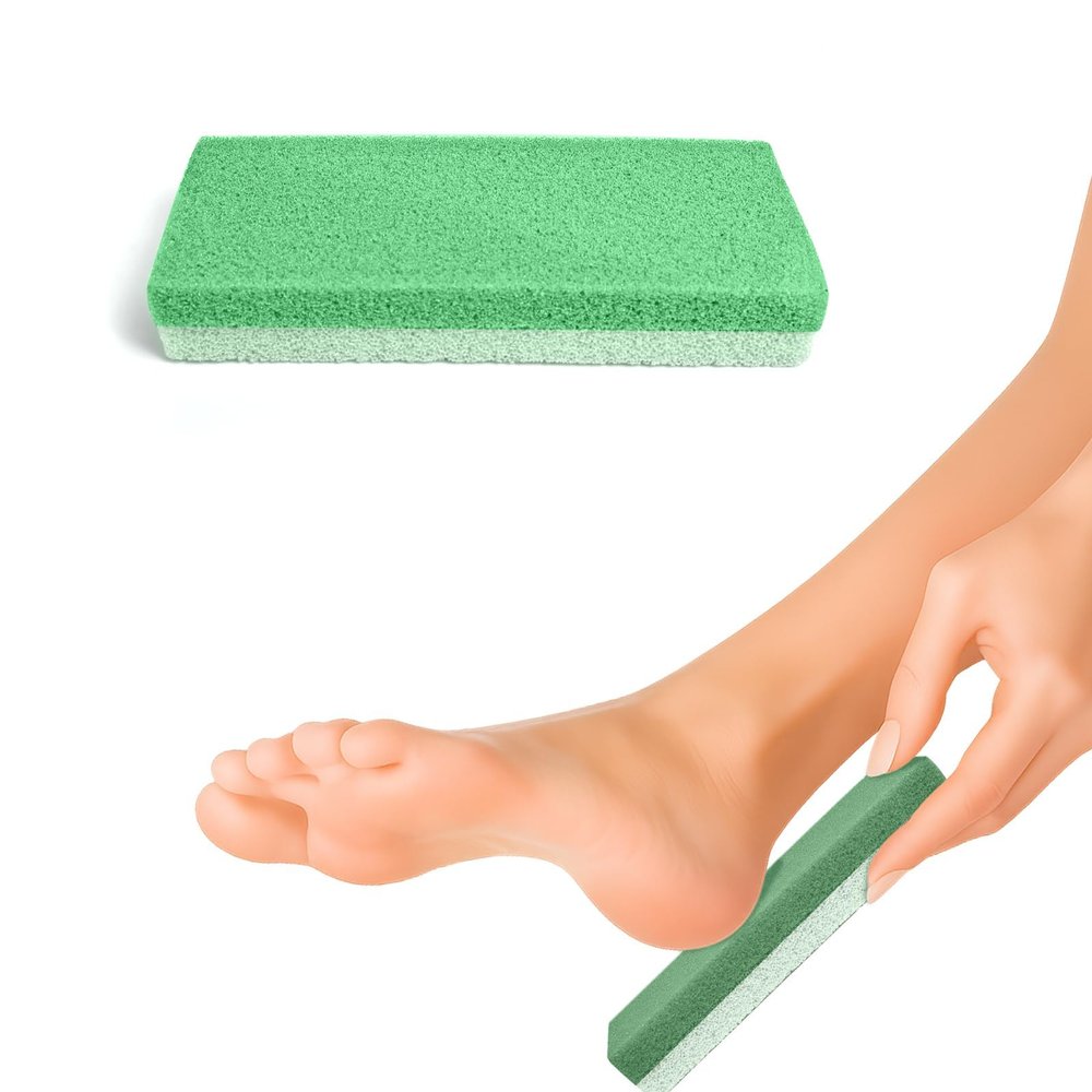 Criyar 1 Pcs Foot Pumice Sponge and Scrubber for Feet Heels Callus, Foot ScrubberPedicure Exfoliator ToolUltra-thin model (Green)