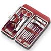 19 in 1 Professional Nail Clippers Kit - Stainless Steel Manicure Set | Complete Grooming Tools for Home & Salon Travel Use,red view 1