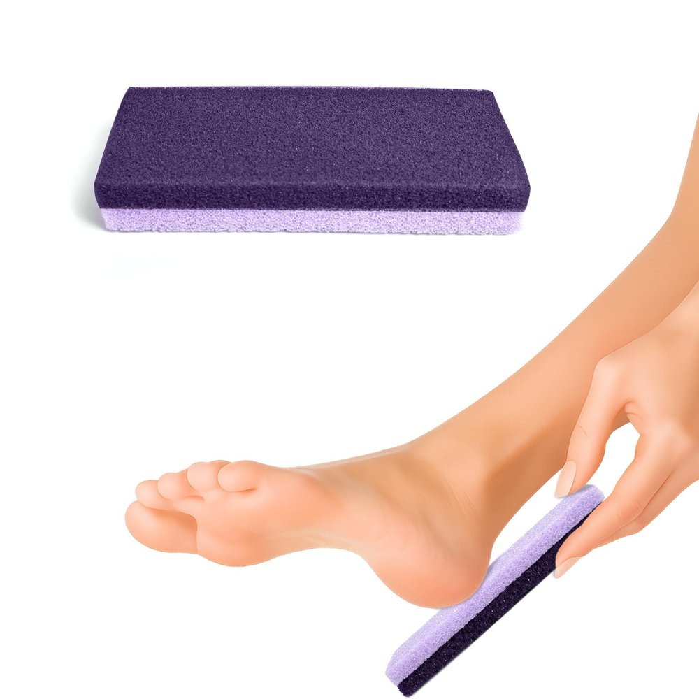 Criyar 1 Pcs Foot Pumice Sponge and Scrubber for Feet Heels Callus, Foot ScrubberPedicure Exfoliator ToolUltra-thin model (Purple)
