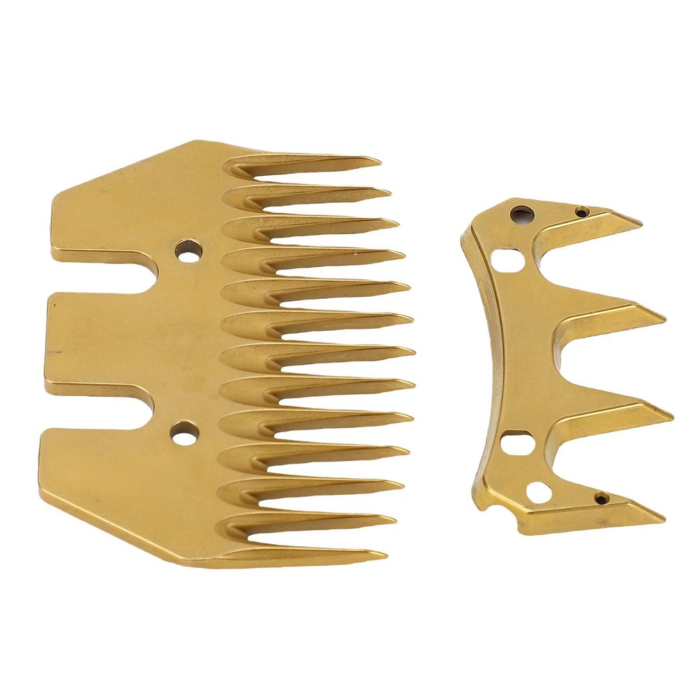 Aramox Efficient and Accurate Wool Shearing Blades, 13 Tooth Sheep Shears Replacement Blades, Suitable for Dense and Thick Wool, Gold Color