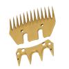 Aramox Efficient and Accurate Wool Shearing Blades, 13 Tooth Sheep Shears Replacement Blades, Suitable for Dense and Thick Wool, Gold Color view 2