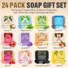 24 Pack Natural Bar Soap Gift Set with Olive Extract, Bulk Gifts for Christmas Gift, Thank You Gifts for Women, Bridal Wedding Favors for Guests, Stocking Stuffers for Teen Girls, Travel Size Soap Bar view 2