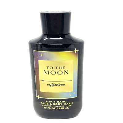 Bath and Body mens 3 in 1 hair face and body wash with vitamin Shower gel (10 fl oz / 295 ml, To the Moon)