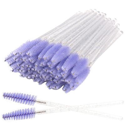 200 Pack Mascara Wands Disposable Eyelash Brushes for Extensions Eye Lash Applicator Makeup Tool kits, Crystal Handle