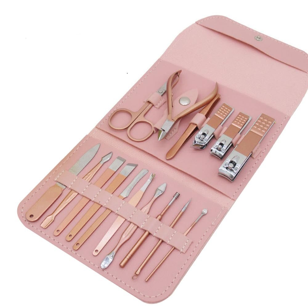 12/16Pcs Professional Nail Clippers Kit - Stainless Steel Pedicure Set | Complete Grooming Tools for Home & Salon Travel Use,16Pcs,Upgrade