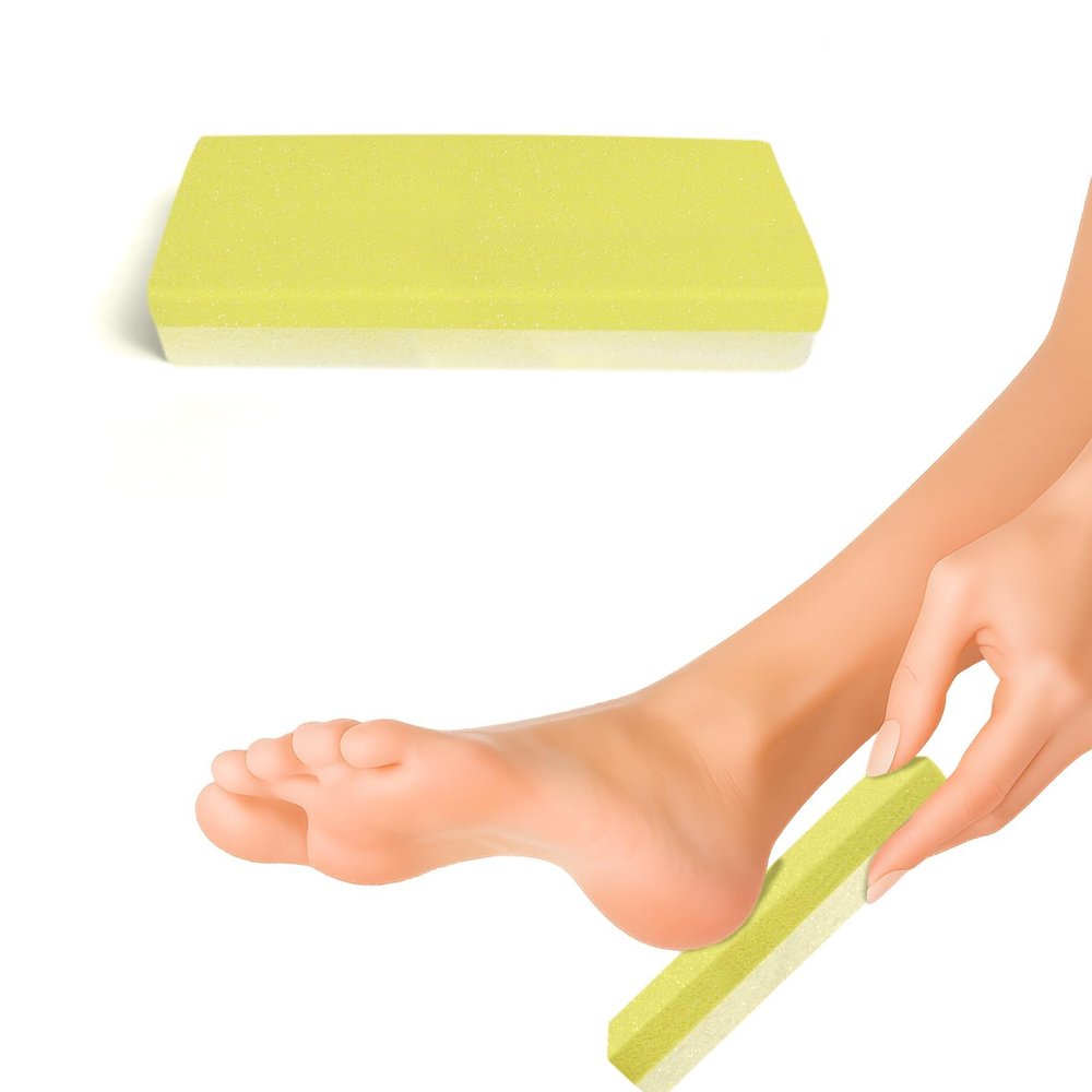 Criyar 1 Pcs Foot Pumice Sponge and Scrubber for Feet Heels Callus, Foot ScrubberPedicure Exfoliator ToolUltra-thin model (Yellow)