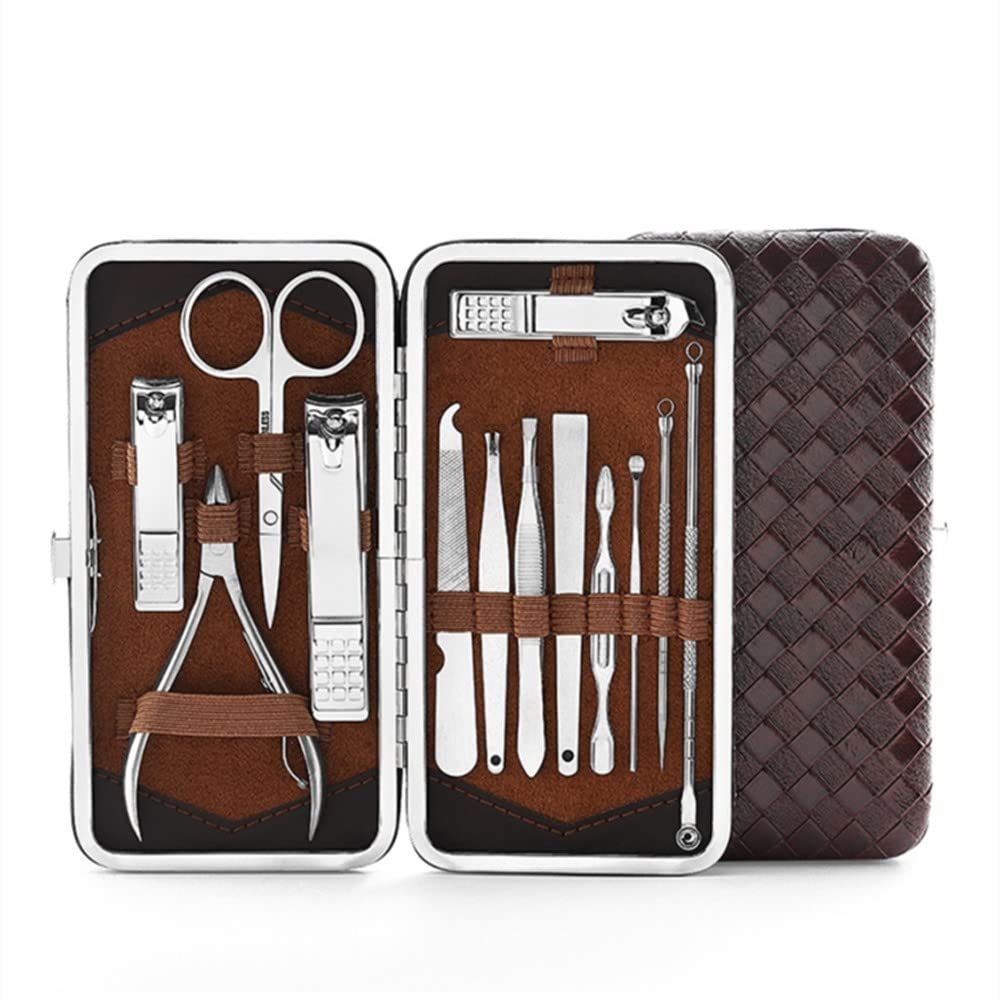 13 Piece Professional Nail Clippers Kit - Stainless Steel Manicure Set | Complete Grooming Tools for Home & Salon Travel Use,13pcs