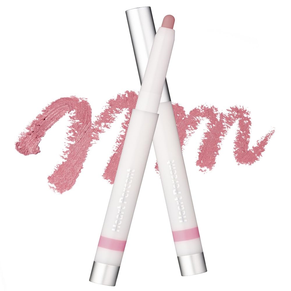 Heart Percent Dote On Mood Lineproof Lip Pencil, 12hr Long-Lasting Moderately Pigmented Creamy OverLip Crayon Waterproof Smooth Retractable Vegan Lip Liner Pencil 0.8g, #04. Cozy Pink