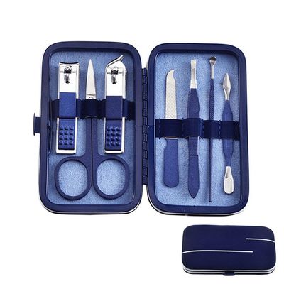 12pcs Nail Art & Pedicure Set - Stainless Steel Manicure Kit w/Scissors, Clippers & Travel Case | Salon Tools for Home Use,7pc Blue