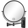 20X/1X Wall Mounted Makeup Mirror, 9 Inch Double Sided Magnifying Bathroom Mirror, Large Size 360 Swivel Extendable Vanity Mirror for Shaving, Black view 1