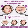 20X/1X Wall Mounted Makeup Mirror, 9 Inch Double Sided Magnifying Bathroom Mirror, Large Size 360 Swivel Extendable Vanity Mirror for Shaving, Black view 2