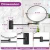 20X/1X Wall Mounted Makeup Mirror, 9 Inch Double Sided Magnifying Bathroom Mirror, Large Size 360 Swivel Extendable Vanity Mirror for Shaving, Black view 3