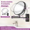 20X/1X Wall Mounted Makeup Mirror, 9 Inch Double Sided Magnifying Bathroom Mirror, Large Size 360 Swivel Extendable Vanity Mirror for Shaving, Black view 4