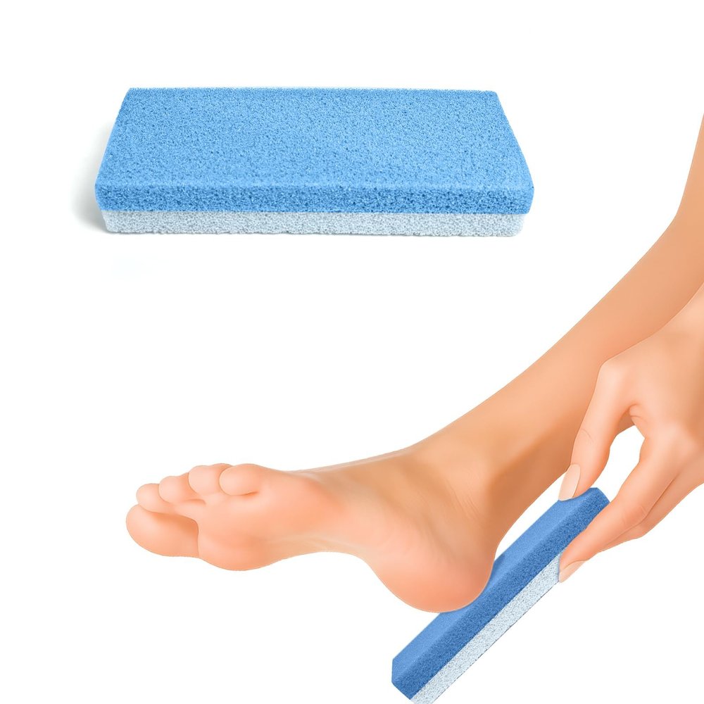 Criyar 1 Pcs Foot Pumice Sponge and Scrubber for Feet Heels Callus, Foot ScrubberPedicure Exfoliator ToolUltra-thin model (Blue)