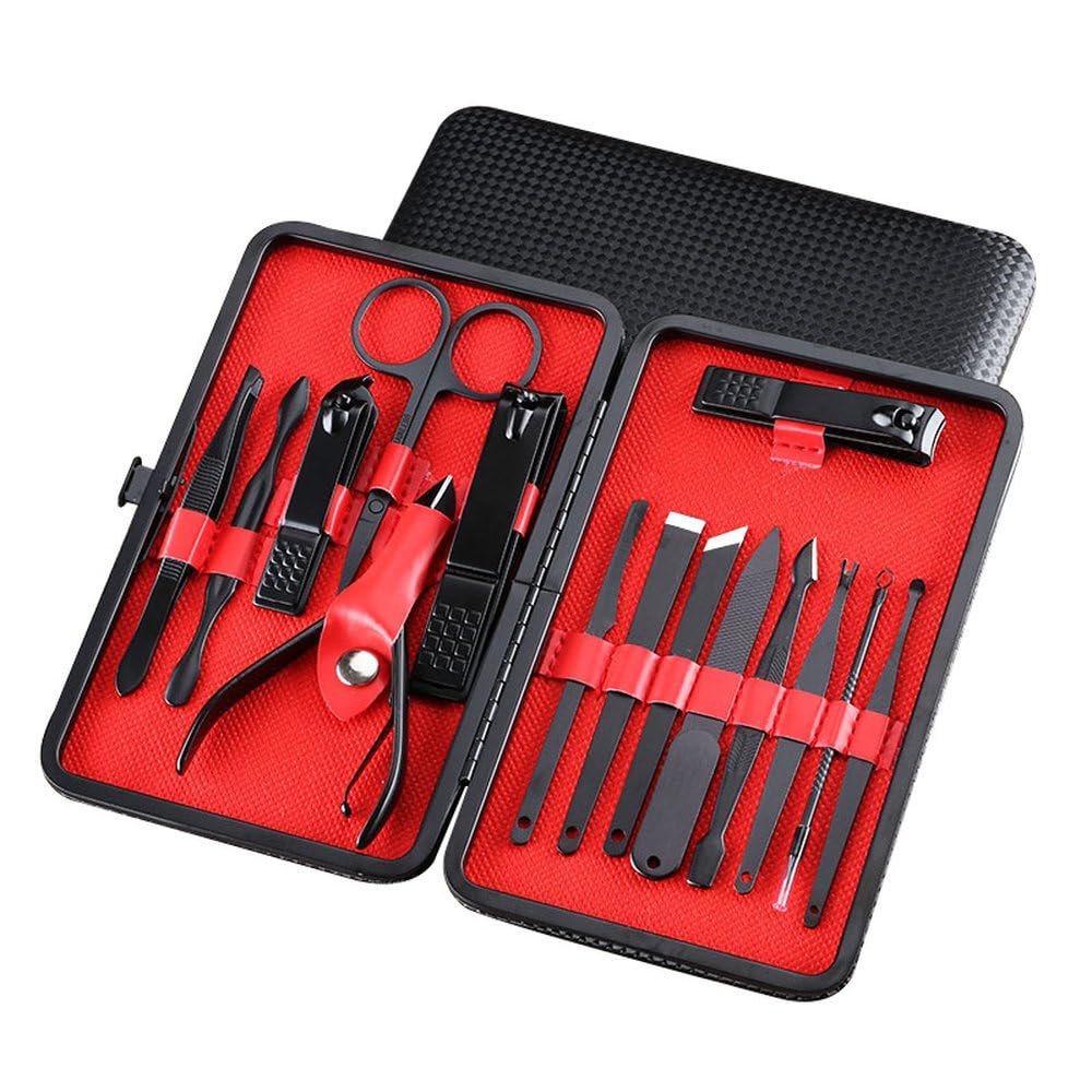 11pcs Nail Art & Pedicure Set - Stainless Steel Manicure Kit w/Scissors, Clippers & Travel Case | Salon Tools for Home Use,15PC