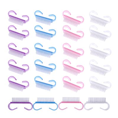 20Pcs Handle Grip Nail Brush, Nylon Nail Cleaning Brush Hand Fingernail Brush Cleaner Scrubbing Kit Pedicure for Toes and Nails Men Women