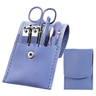 7Pcs Professional Nail Clippers Kit - Stainless Steel Manicure Set | Complete Grooming Tools for Home & Salon Travel Use,Blue