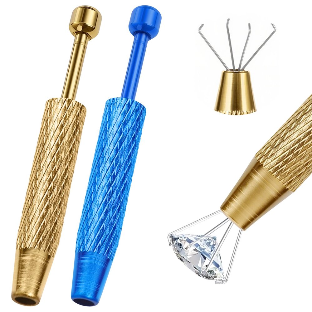 2PCS Piercing Ball Grabber Tool, 4-Claw Stainless Steel Jeweler Pick Up Tools,Septum Ball Screw Tool for Piercing Changing/Holder,Earring Pearl Grabber for Jewelry/Electronic Components
