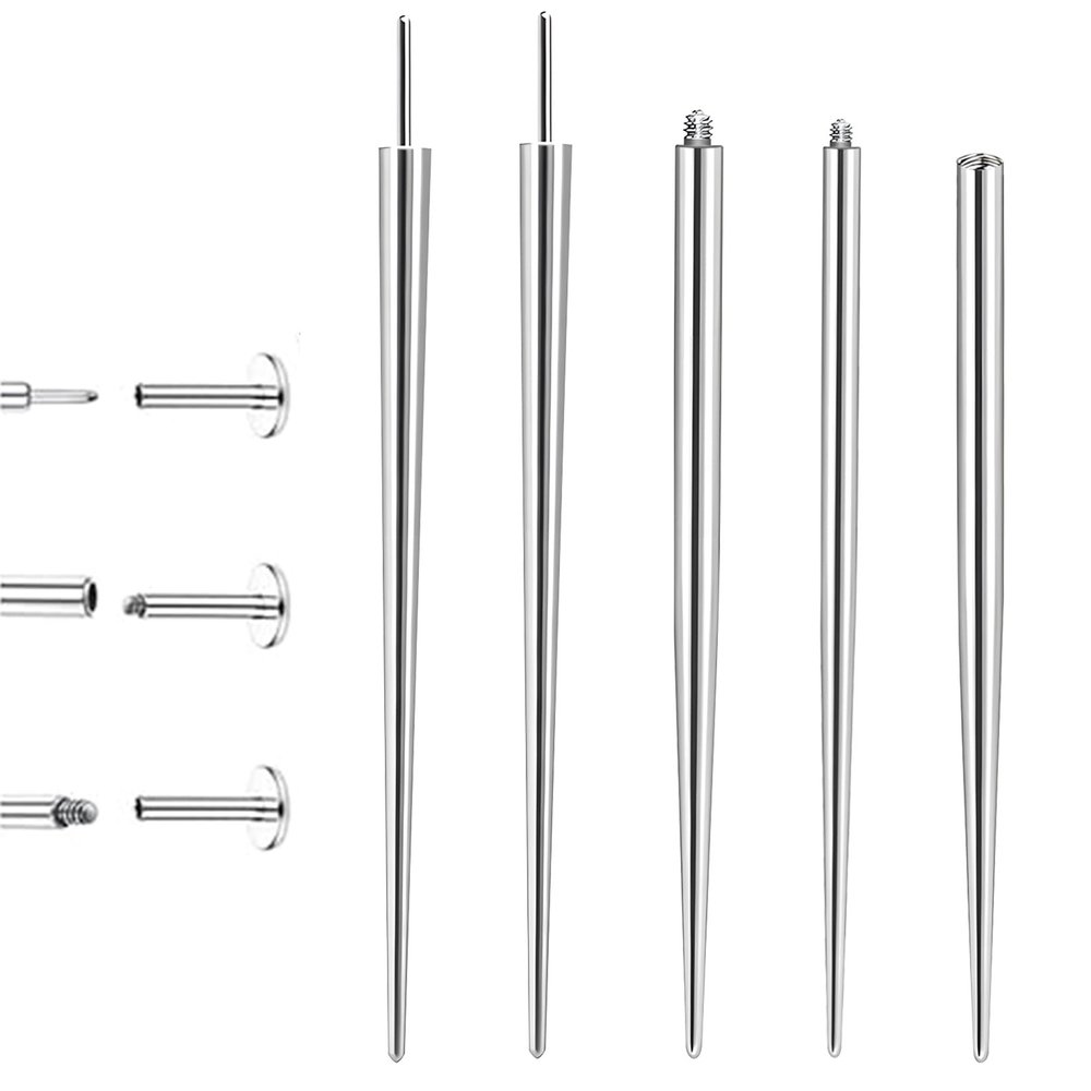16G 18G Piercing Taper Insertion Tool  Stainless Steel Piercing Ball Grabber Tool Sets with Threadless Insertion Pin & Threader Tools Fit for Ear/Nose/Eyebrow/Lip Piercings