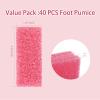 NOVAL Pumice Stone for Feet Scrubber Dead Skin Disposable Foot Pumice Foot Callus Remover Pedicure Tools Pink Pumice Sponge Nail Salon Home Use,40 PCS view 2