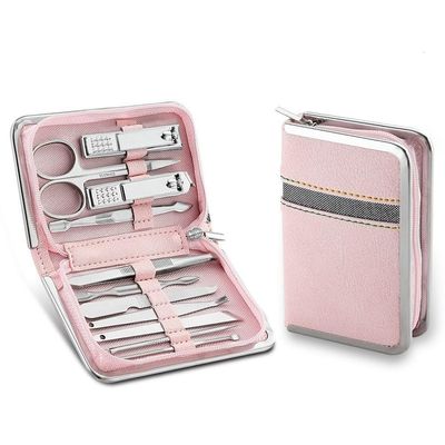11-26 Pcs Professional Nail Clippers Kit - Stainless Steel Pedicure Set | Complete Grooming Tools for Home & Salon Travel Use,Pink,11Pcs