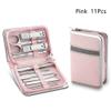 11-26 Pcs Professional Nail Clippers Kit - Stainless Steel Pedicure Set | Complete Grooming Tools for Home & Salon Travel Use,Pink,11Pcs view 2