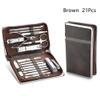 11-26 Pcs Professional Nail Clippers Kit - Stainless Steel Pedicure Set | Complete Grooming Tools for Home & Salon Travel Use,Brown,21pcs view 2