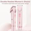 Peshoriadm Shaver, Peshoriadm Razor, Peshoriadm Comfort 2 in 1 Electric Lady Shaver, Dual Head Bikini Trimmer, IPX7 Waterproof Wet and Dry Use for Face, Body, Intimate Areas (Pink) view 3