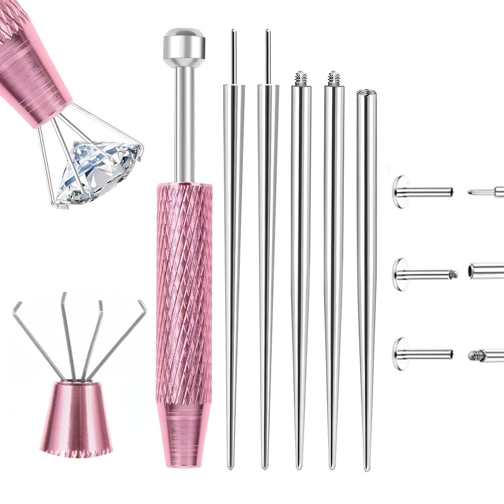 Hualleko Piercing Taper Ball Grabber Tool Kit for Changing Jewelry  Stainless Steel Piercing Assistant Tool, Insertion Pin & Threader Tools for Ear/Nose/Lip Piercings