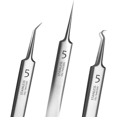 3Pcs Professional Blackhead Remover Tool Set, Silver Tweezers Kit with Storage Box, Facial Acne Extractor