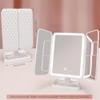 LED Tri-Fold Vanity Mirror with Lights, Touch Screen and 3X/2X/1X Magnification with 3 Color & Adjustable Brightness, Portable Rechargeable Makeup Mirror Pro with Lights Dollar for Desk Dorm Travel view 2