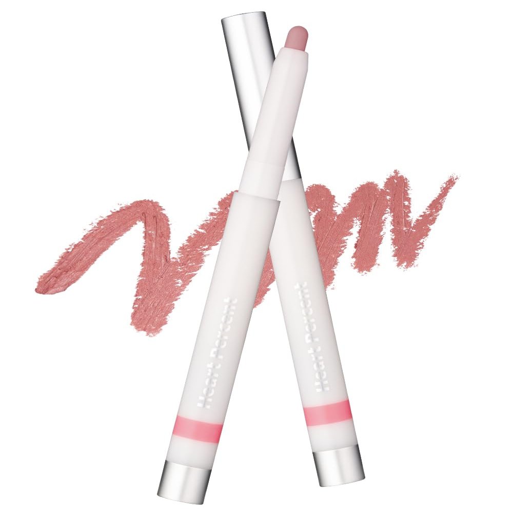 Heart Percent Dote On Mood Lineproof Lip Pencil, 12hr Long-Lasting Moderately Pigmented Creamy OverLip Crayon Waterproof Smooth Retractable Vegan Lip Liner Pencil 0.8g, #02. Pink Mousse
