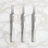 3 Pcs Professional Blackhead Tweezer Professional Facial Blackhead Remover Tweezers Precision Extractor Acne Removal Kit Pimple Popper Tool with Storage Box Skin Care Tools (Silver) view 3