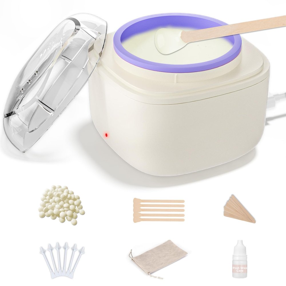 AUZEAL Face Wax Kit for Women, Lip Facial Waxing Kit with 26 Wax Sticks, 100g Waxing Beads, Long Lasting Facial Hair Removal, USB Fast Heat, Smart Constant Temp, Travel or Home Use
