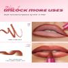 2-in-1 Lip Liner and Lipstick Lip Combo Set, Matte Nude Dark Brown Red Lip Liner Creamy Lip Pencil Crayon, Easy-to-Use High Pigmented Long lasting Lipstick Makeup (03) view 3