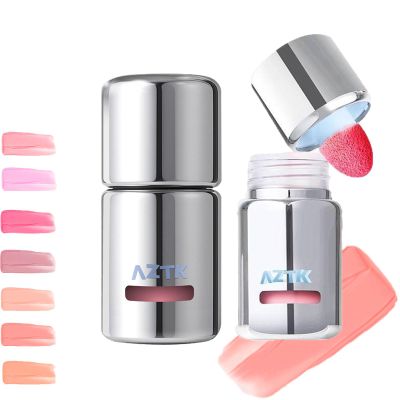 Aztk Liquid Blush, Aztk Jelly Color Liquid Blushes, Blush for Cheeks, Blushes Lotion with Sponge Head, High-Pigment, Long-Lasting, Waterproof, Matte Finish, 5ml (JC06)