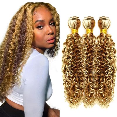 Highlight Curly Bundles 613 Curly Bundle Human Hair Blonde Human Hair Bundle 20 22 24 inch Double Weft 3 Bundles P30/613 Color