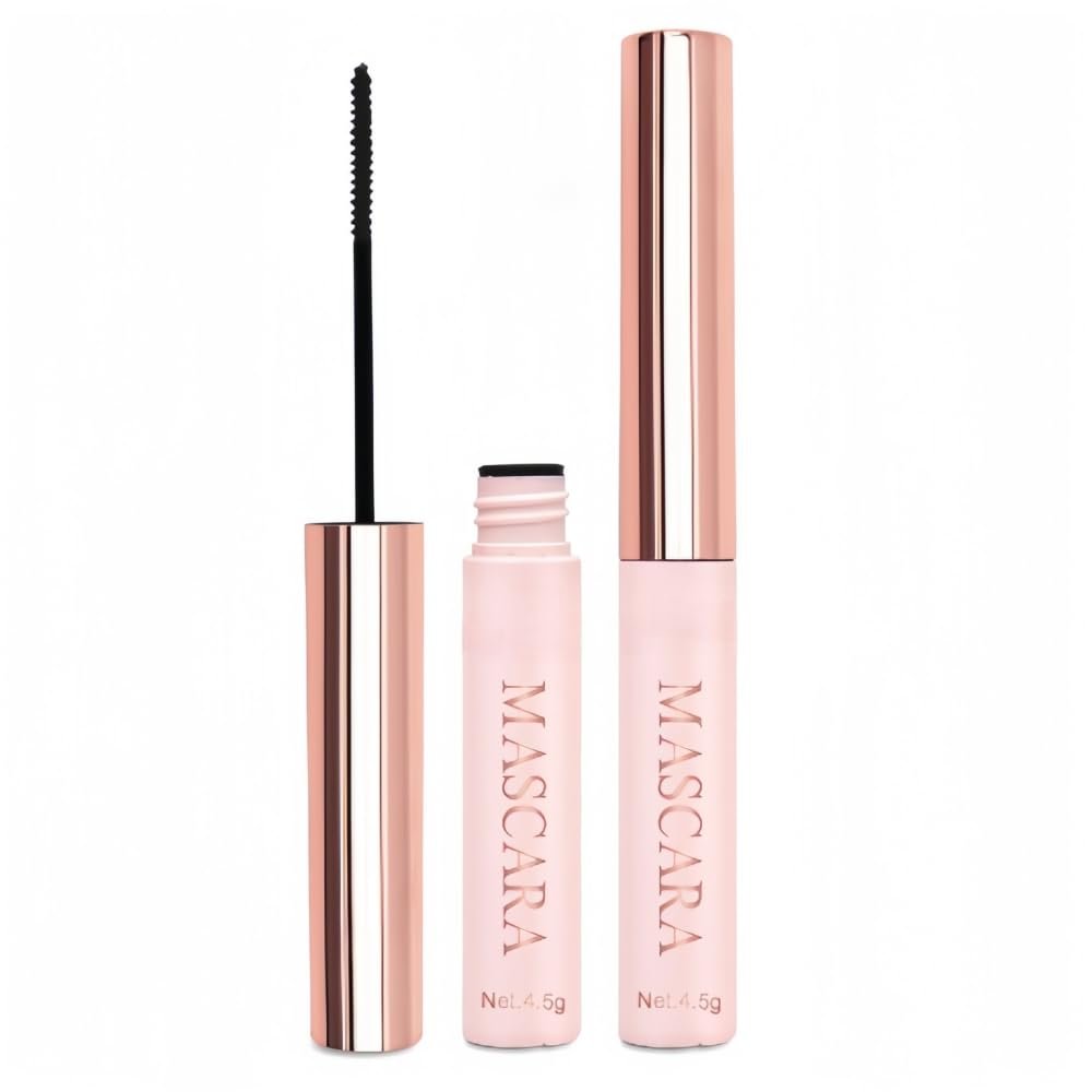 Fine Brush Mascara, Waterproof Mascara for Short/Sparse Eyelashes, Volume, Long LastingLengthening and Thick, Smudge-Proof, Black