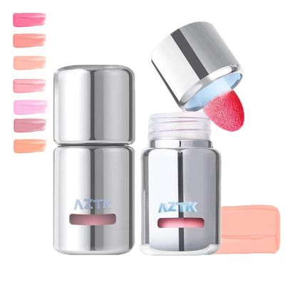 Aztk Liquid Blush, Jelly Color Liquids Blushes with Sponge Head, Matte Nude Makeup Blusher Cream, Lasting, Lightweight, All-day Moisturizing and Smooth, Self-Contained Brush, Portable Makeup(JC05)