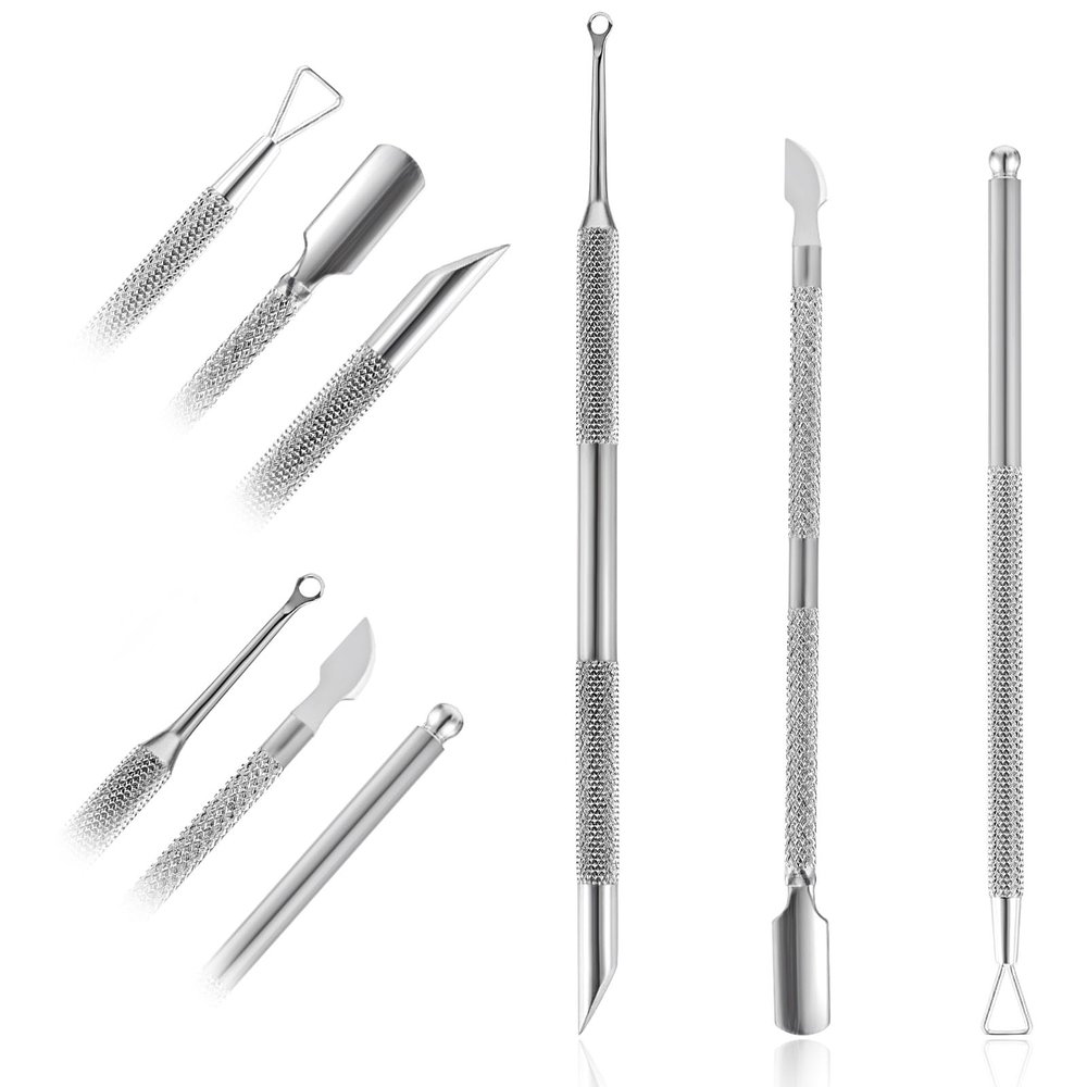 3PCS Metal Cuticle Pusher, Pre-Treatment Nail Cuticle Pusher Remover and Scraper Nail Art Dead Skin Removing Manicure Pedicure Tool