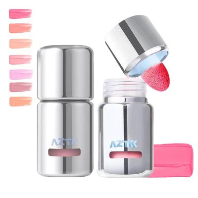 Aztk Liquid Blush, Jelly Color Liquids Blushes with Sponge Head, Matte Nude Makeup Blusher Cream, Lasting, Lightweight, All-day Moisturizing and Smooth, Self-Contained Brush, Portable Makeup (JC03)